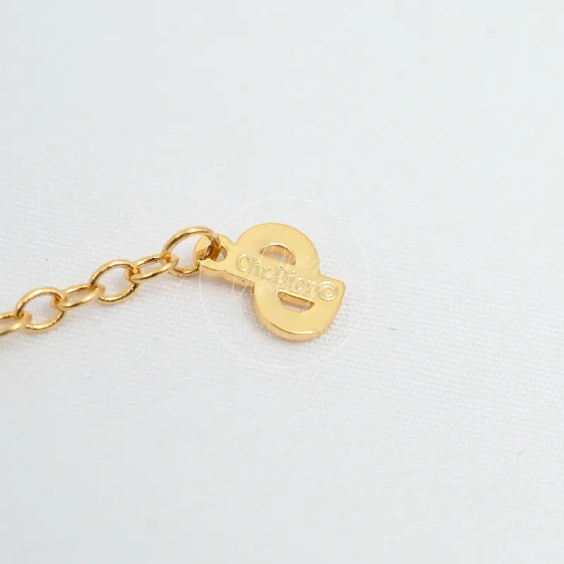 [Pre-owned] Christian Dior CD Logo Gold Necklace