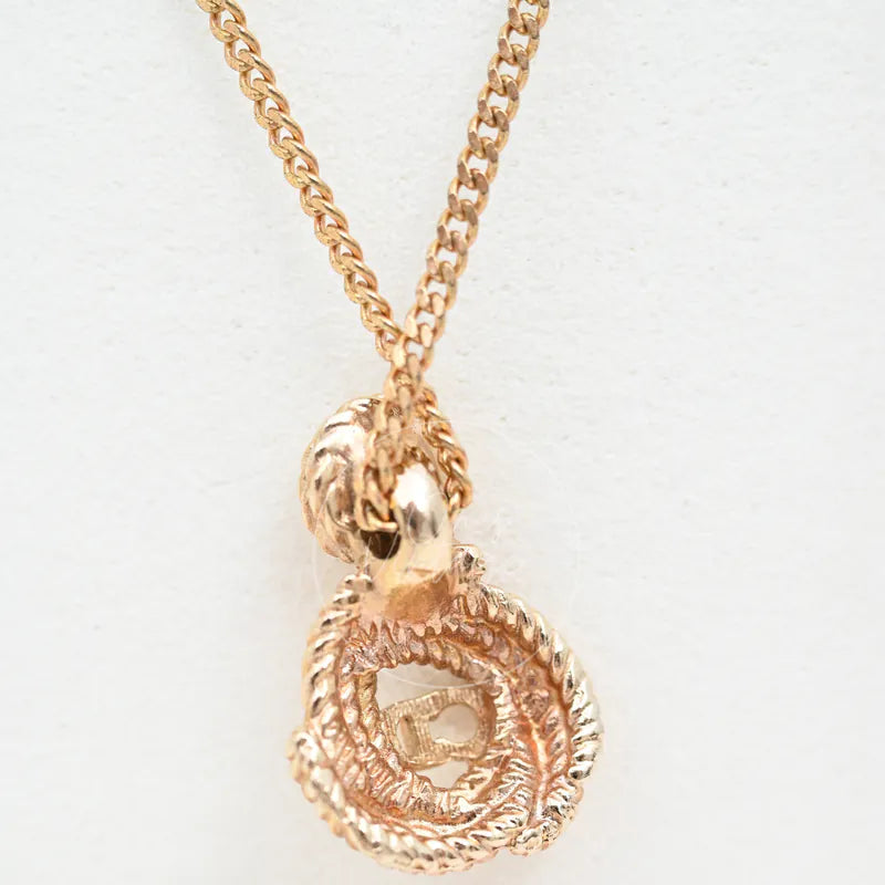[Pre-owned] Dior Vintage CD logo Gold Knot Crystal Necklace