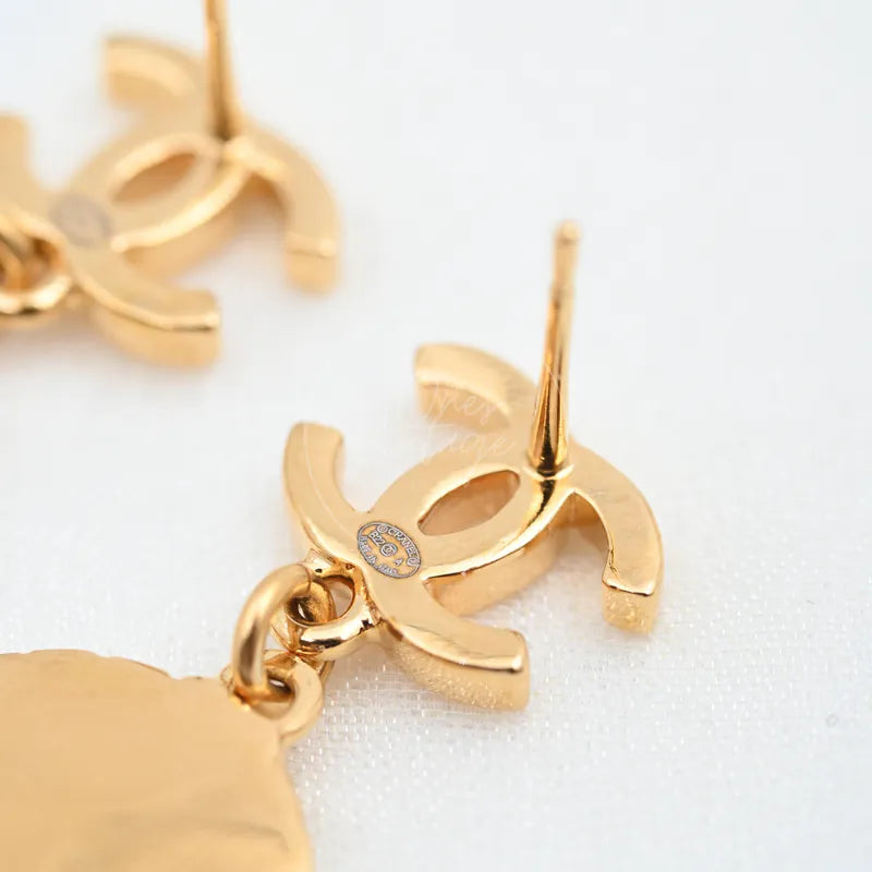 [Brand New] Chanel CC Rue Cambon Gold Drop Earrings
