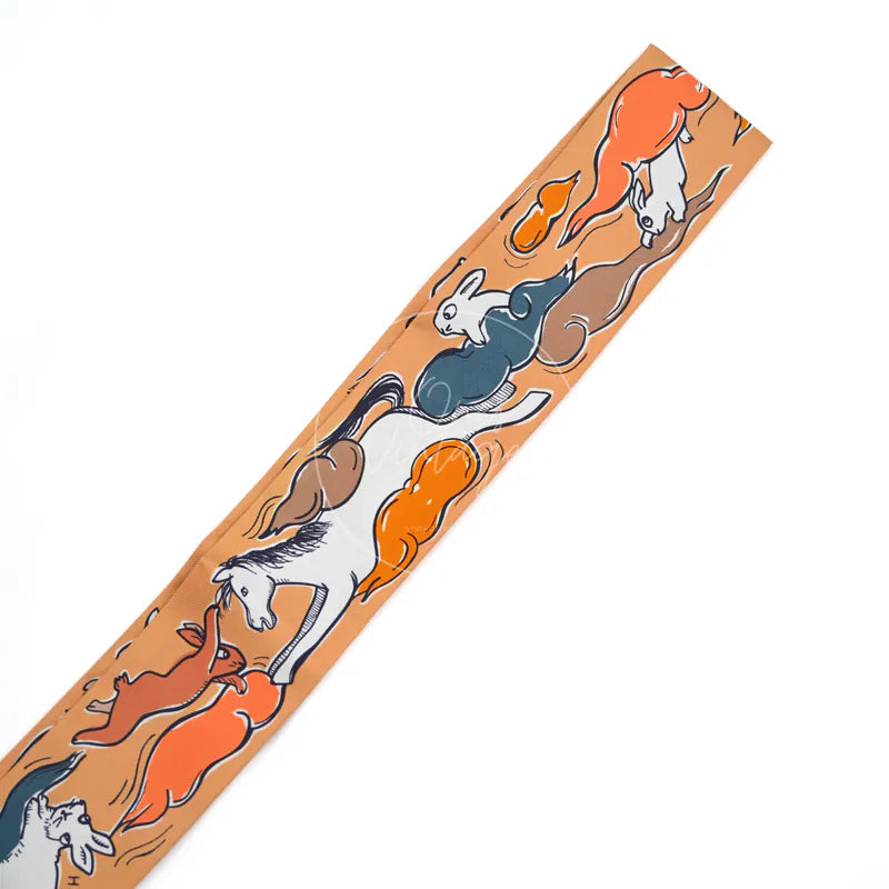 [Brand New]Hermes Mille et Un Lapins Twilly