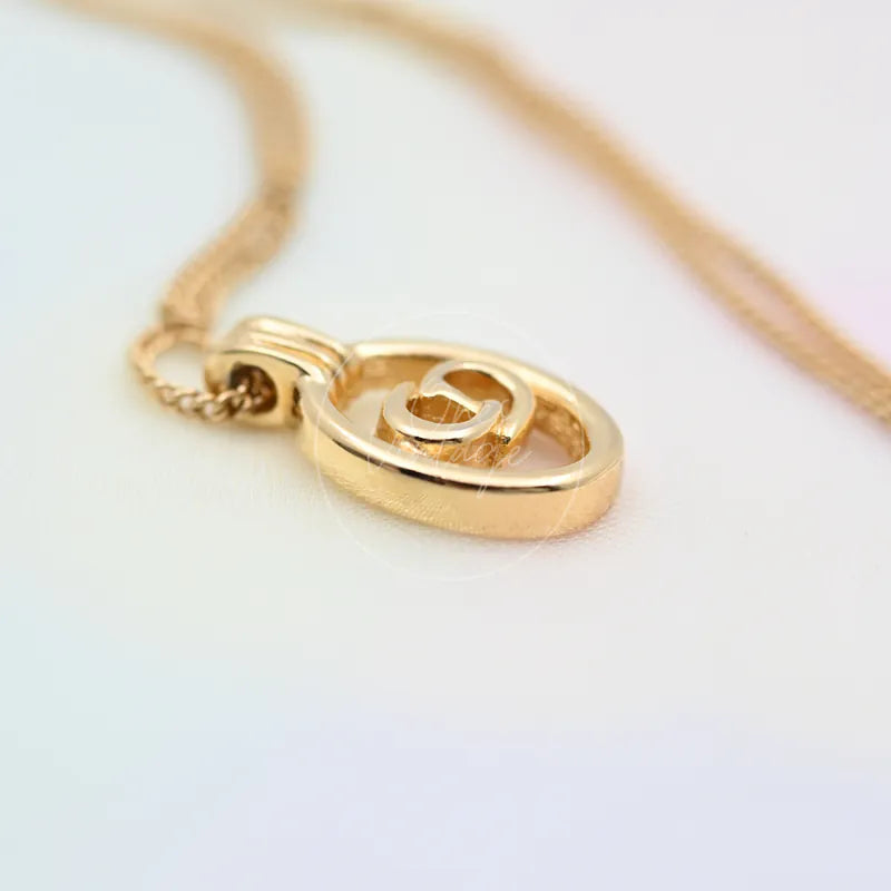 [Pre-owned] Christian Dior CD Pendant Necklace