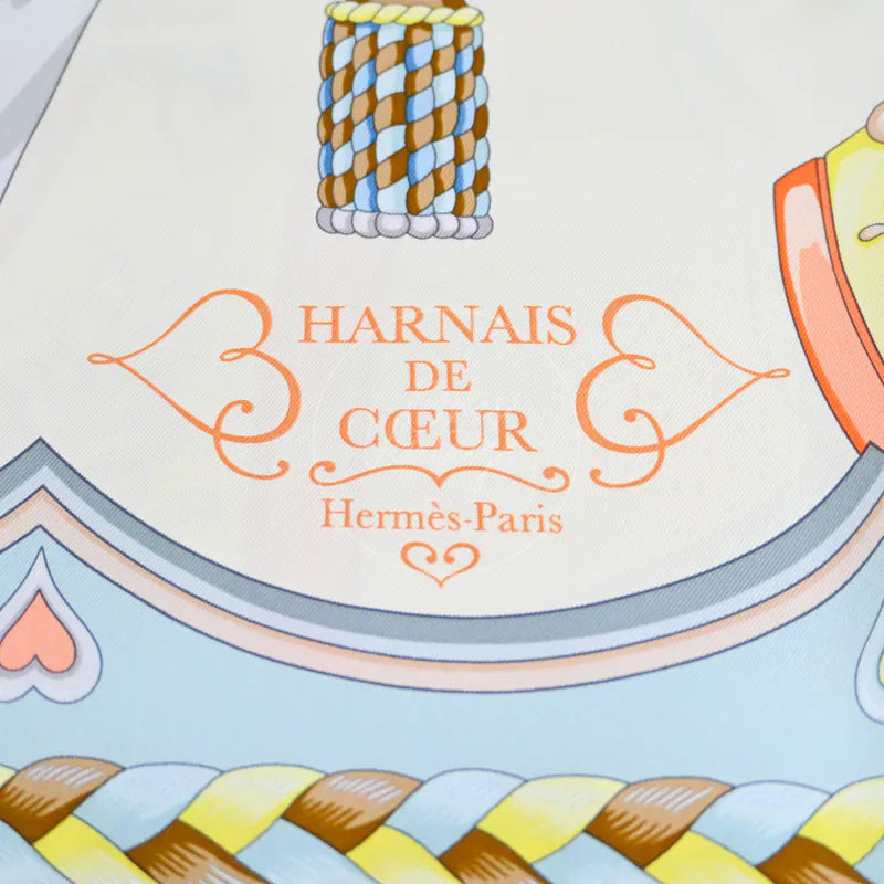 [Brand New] Hermes Harnais de Coeur Scarf 90