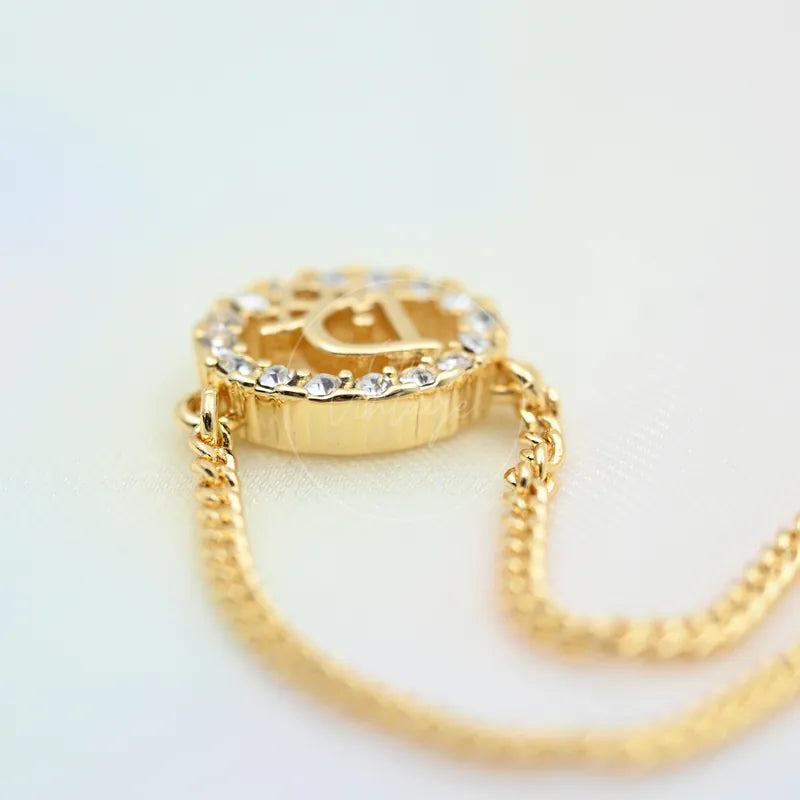 [Pre-owned] Christian Dior CD Rhinestone Necklace