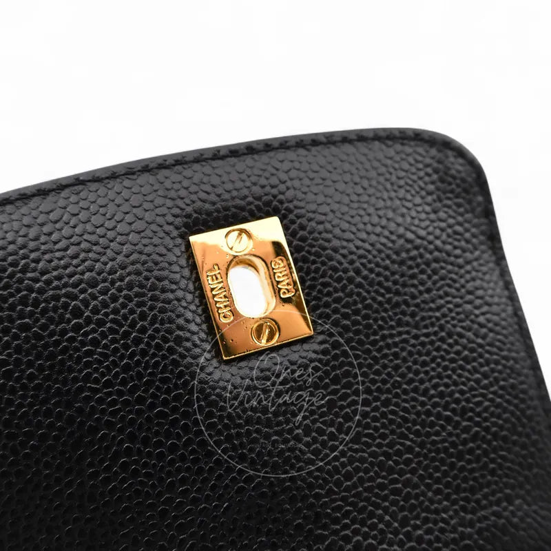 [Pre-owned] Chanel Black Caviar Supermodel Vintage Tote Bag