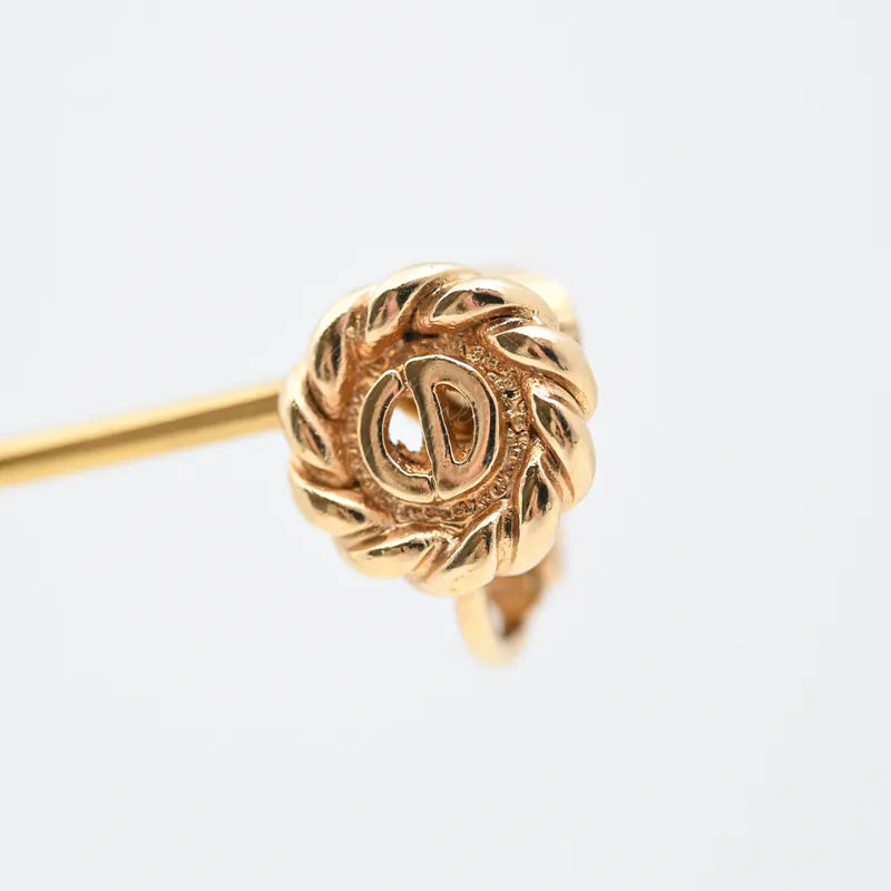 [Pre-owned] Dior Gold Metal Swirl Earclips