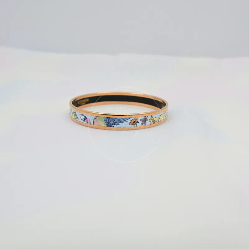 [Pre-owned] Hermes Enamel Tea For Two Bangle
