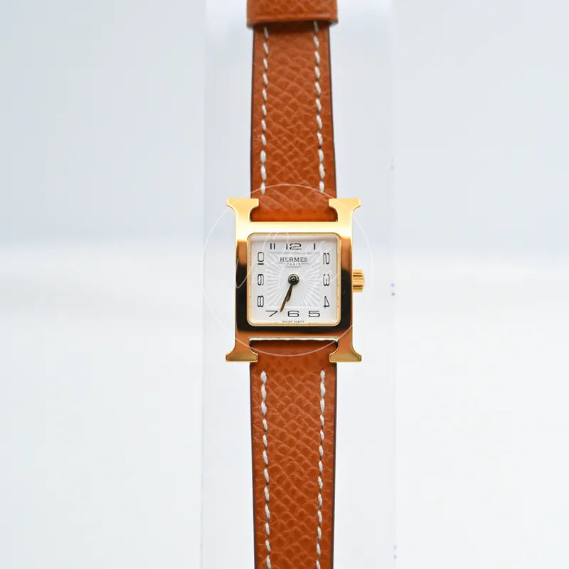 [Unuesd] Hermes Heure H Watch Small Model 25mm Quartz SS White Dial