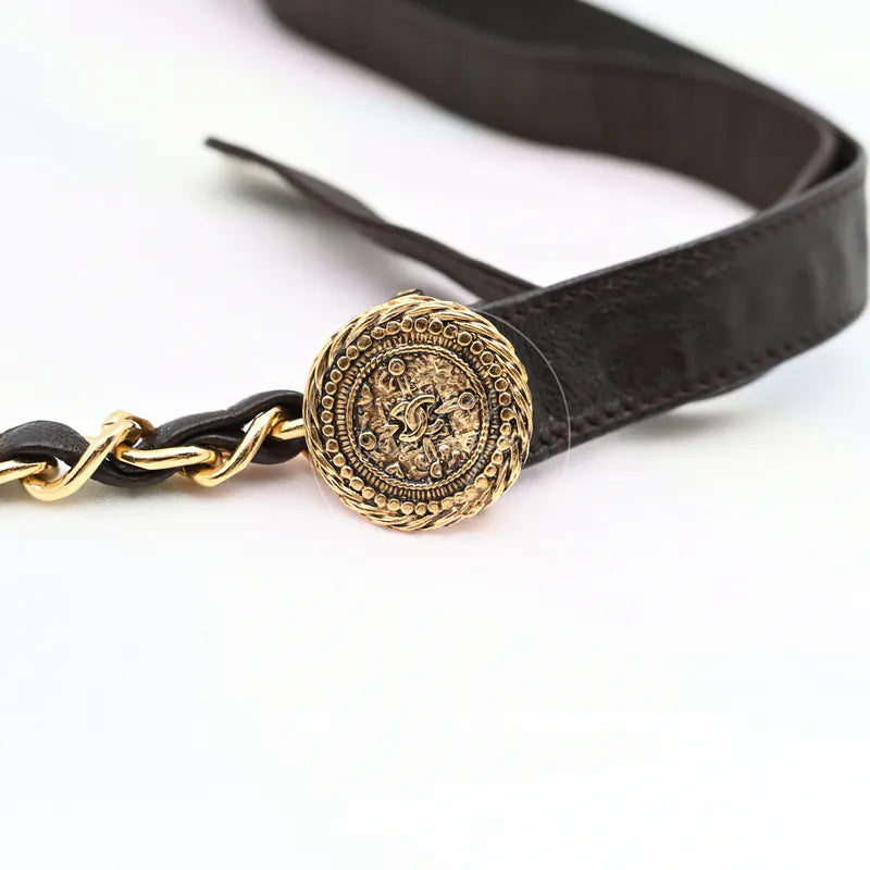 [Pre-owned] Chanel Gold Metal Chain Belt