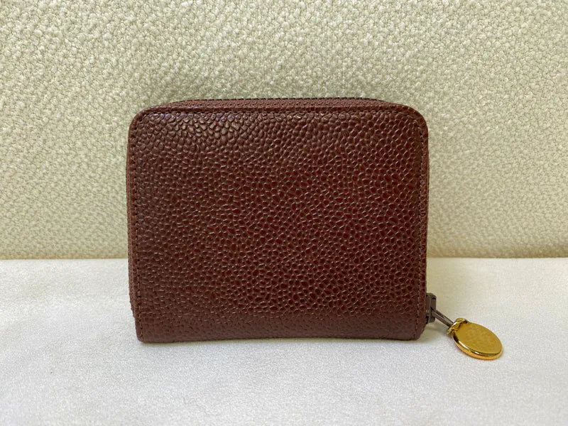 [Pre-owned] Chanel Vintage CC Mark Zip Wallet Red Caviar Series 5