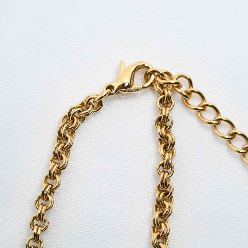 [Pre-owned] Christian Dior CD Logo Rhinestone Necklace
