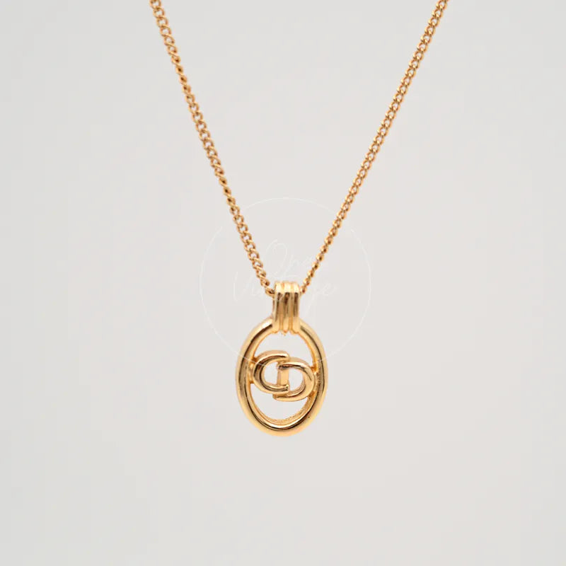 [Pre-owned] Christian Dior CD Pendant Necklace