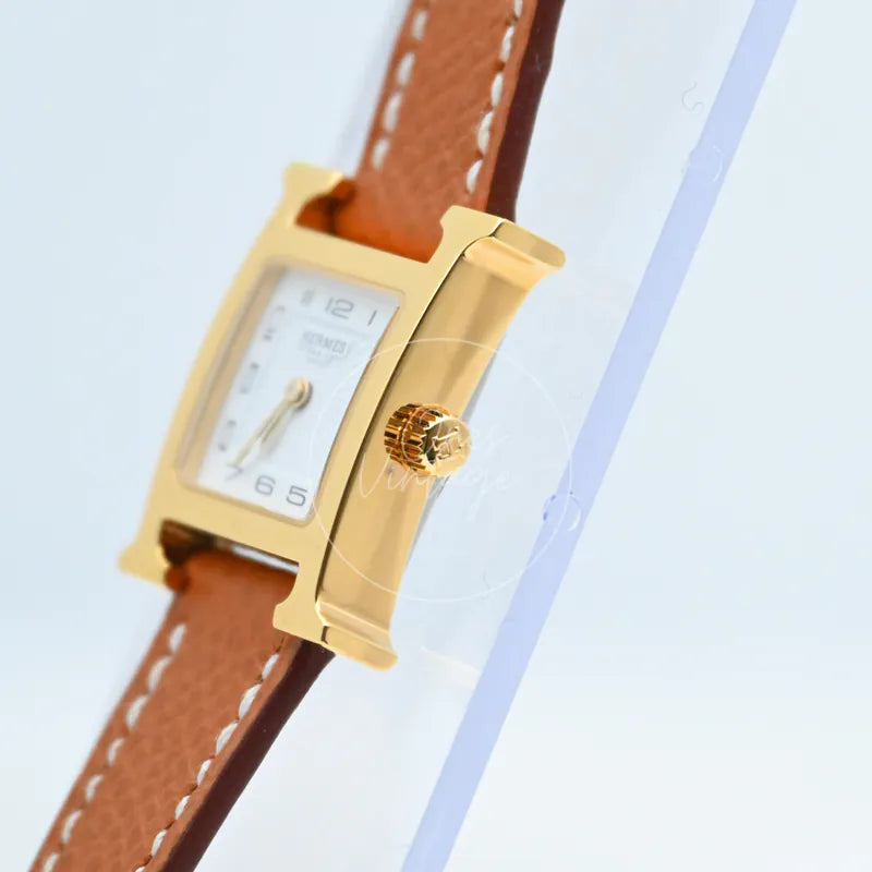 [Unuesd] Hermes Heure H Watch Small Model 25mm Quartz SS White Dial