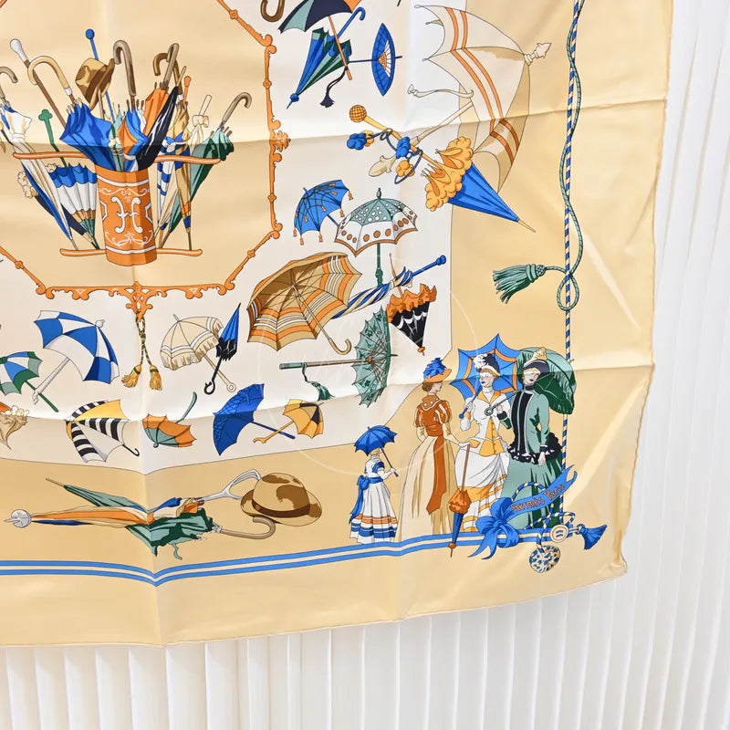 [Pre-owned] Hermes Beige & Multicolor Silk Scarf