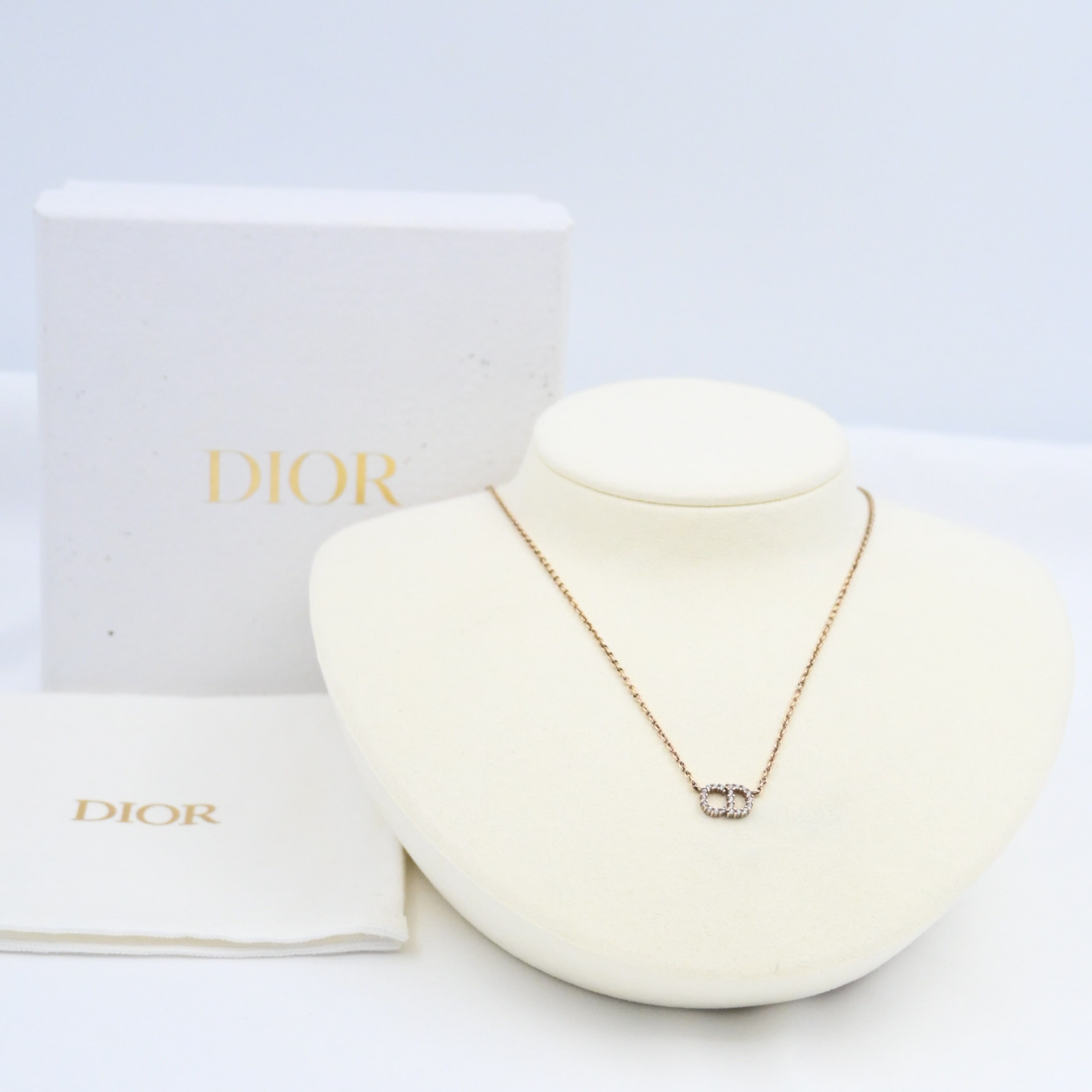 [Pre-owned] Dior Clair D Lune Crystal Gold Necklace