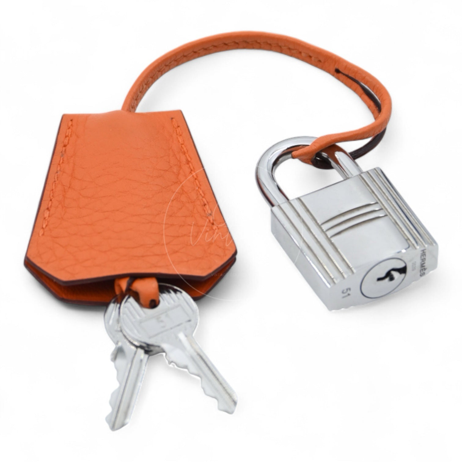 [Pre-owned] Hermes Kelly Shoulder Orange PHW Stamp Square M
