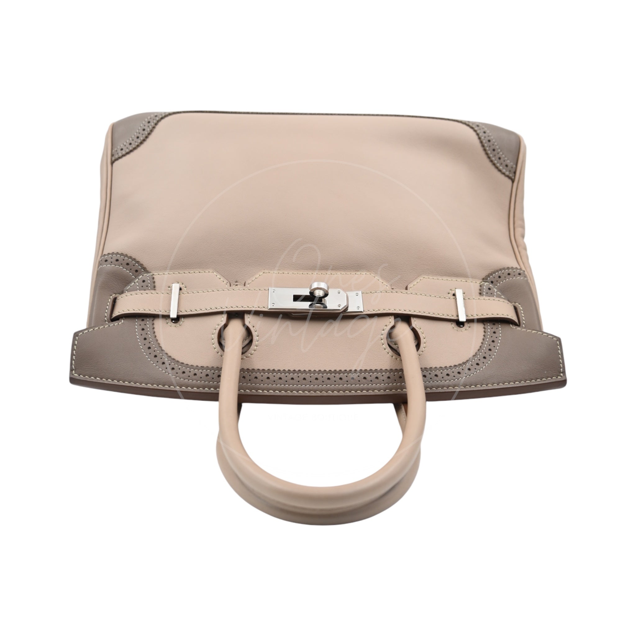 [Pre-owned] Hermes Birkin 30 Argile and Etoupe Lace Ghillies Bag