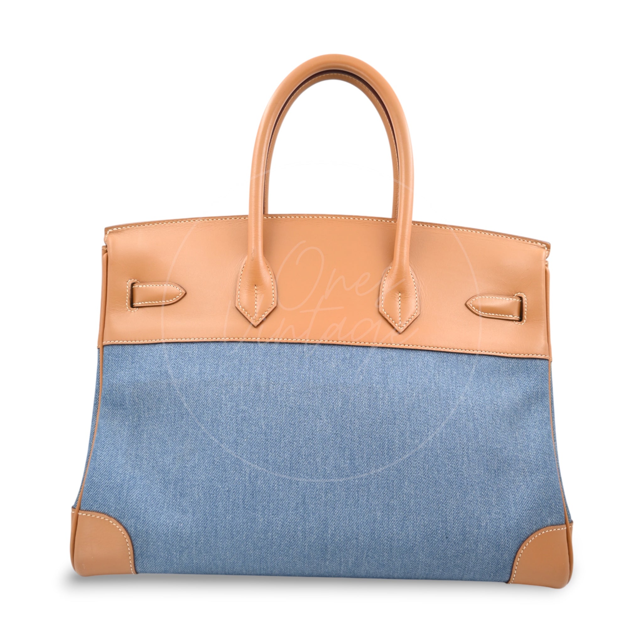 [Pre-owned] Hermes Birkin 35 Denim Stamp Square F