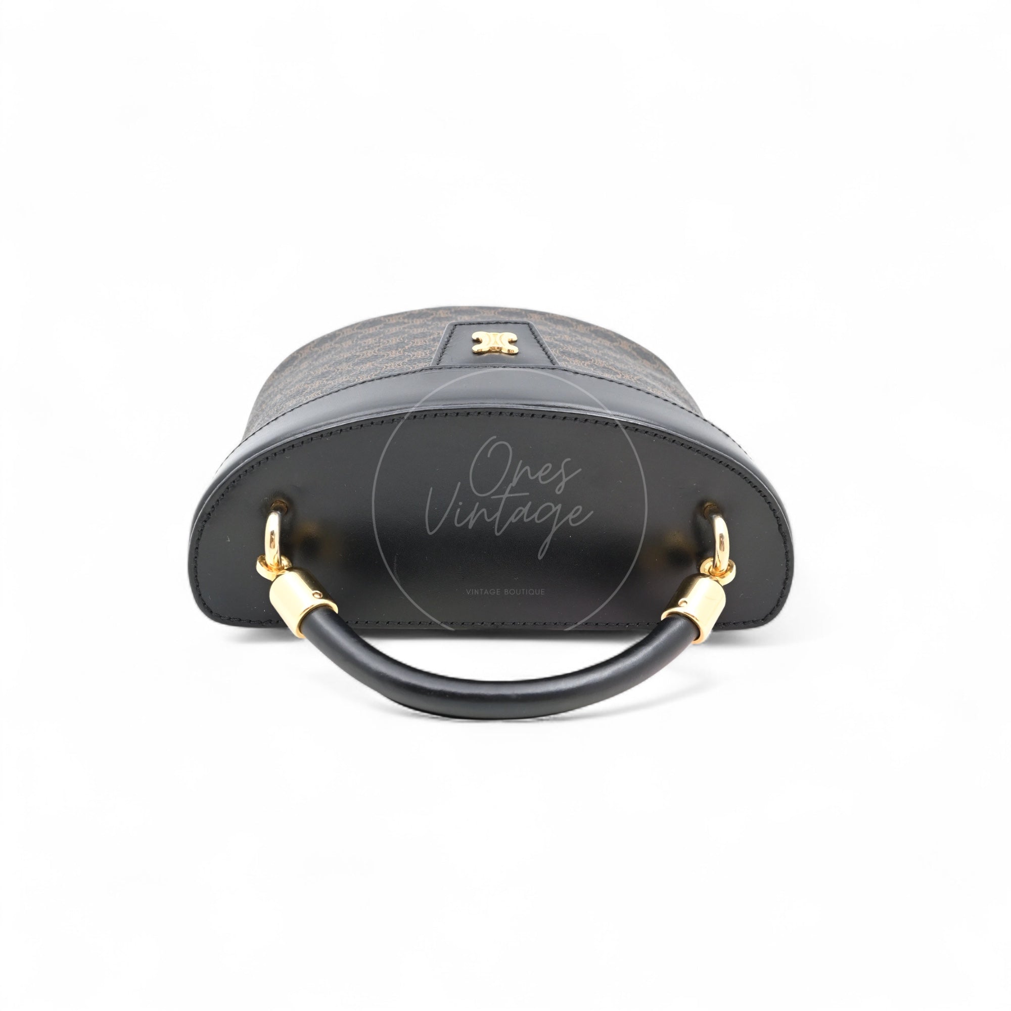 [Pre-owned] Celine Vintage Black Macadam Vanity Case