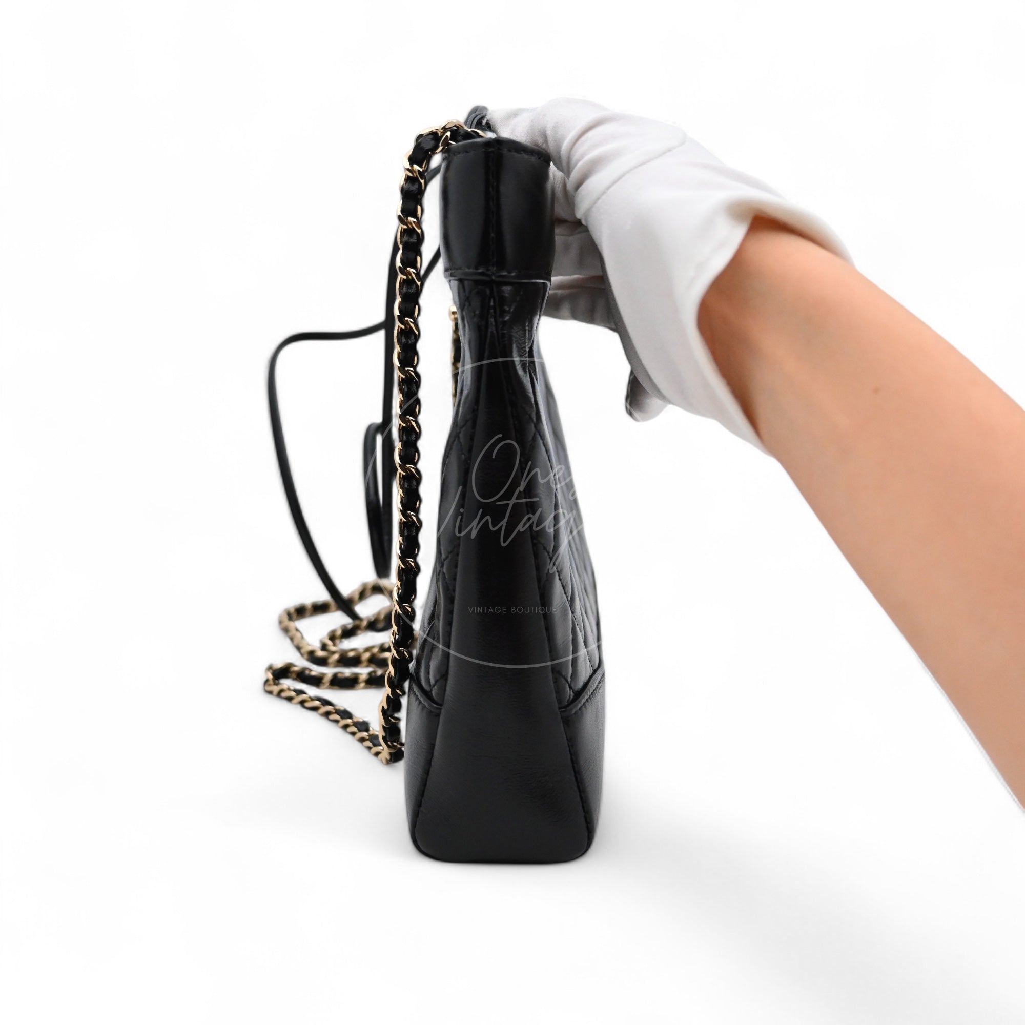 [Pre-owned] Chanel Mini 31 Black Shinny calfskin Microchip