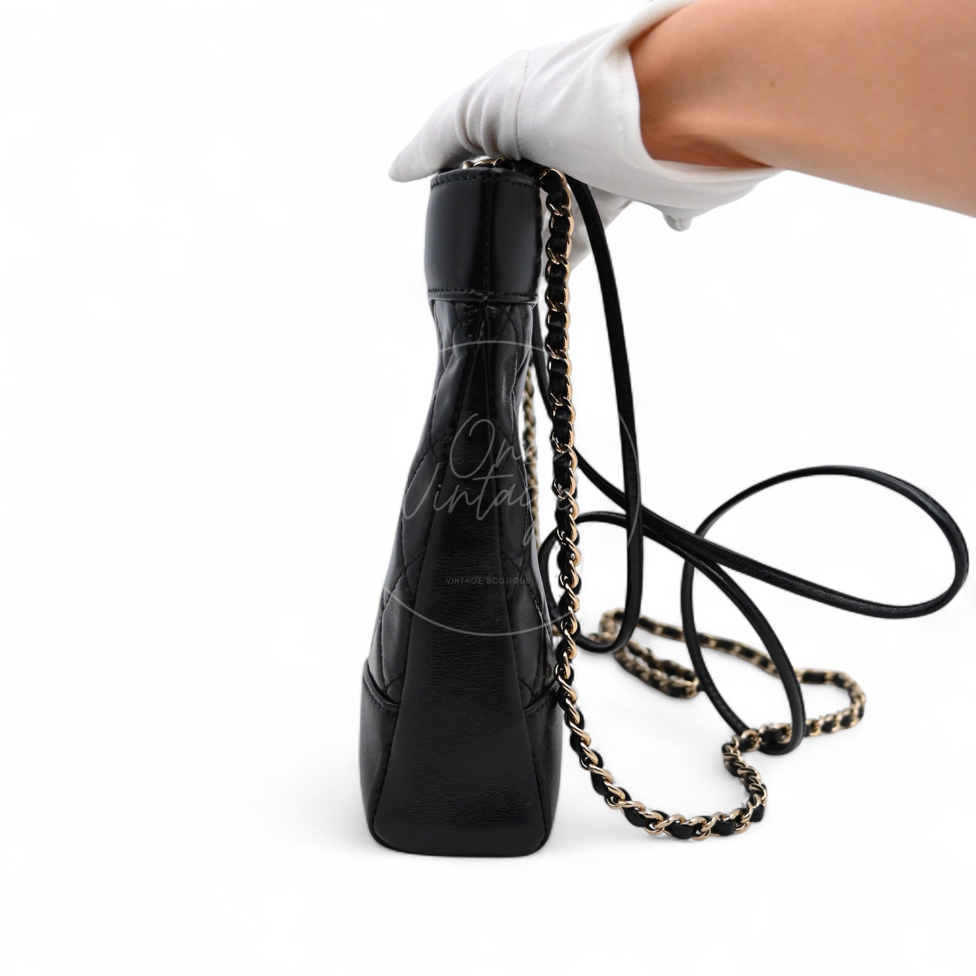 [Pre-owned] Chanel Mini 31 Black Shinny calfskin Microchip