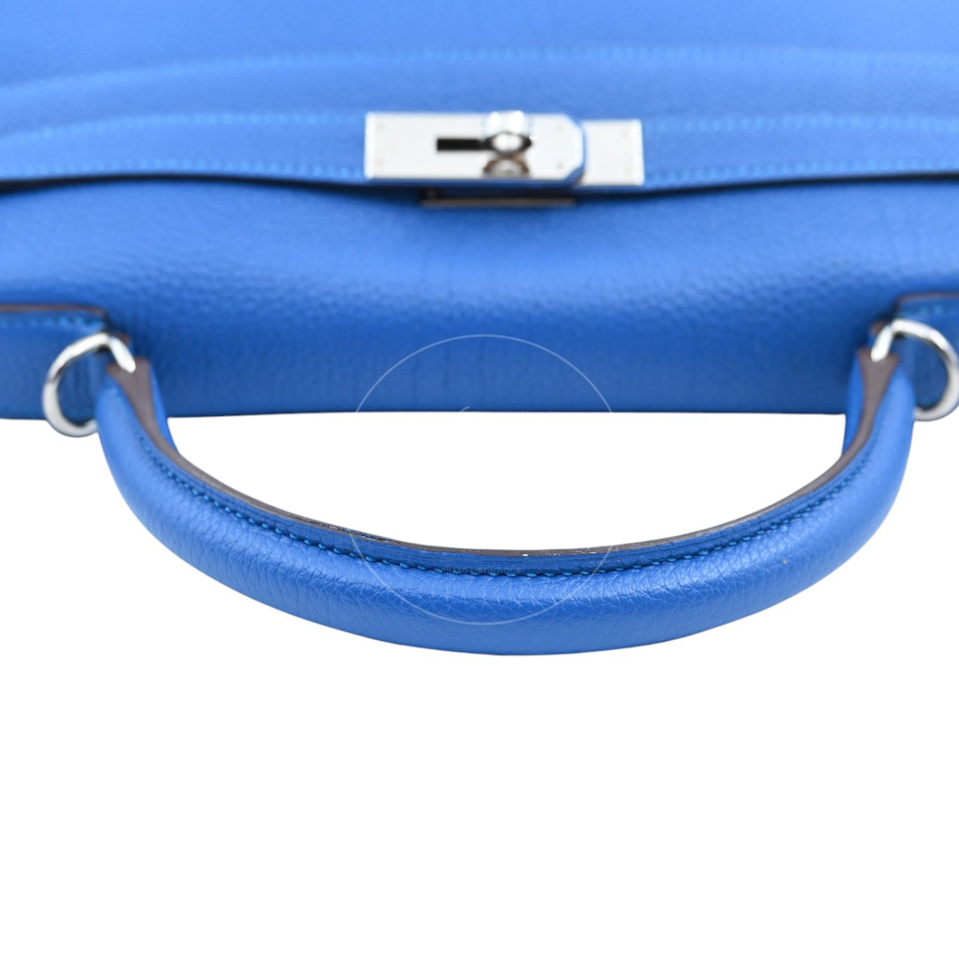 [Pre-owned] Hermes Kelly 32 Togo Bleu Zellige Stamp Square O Handbag