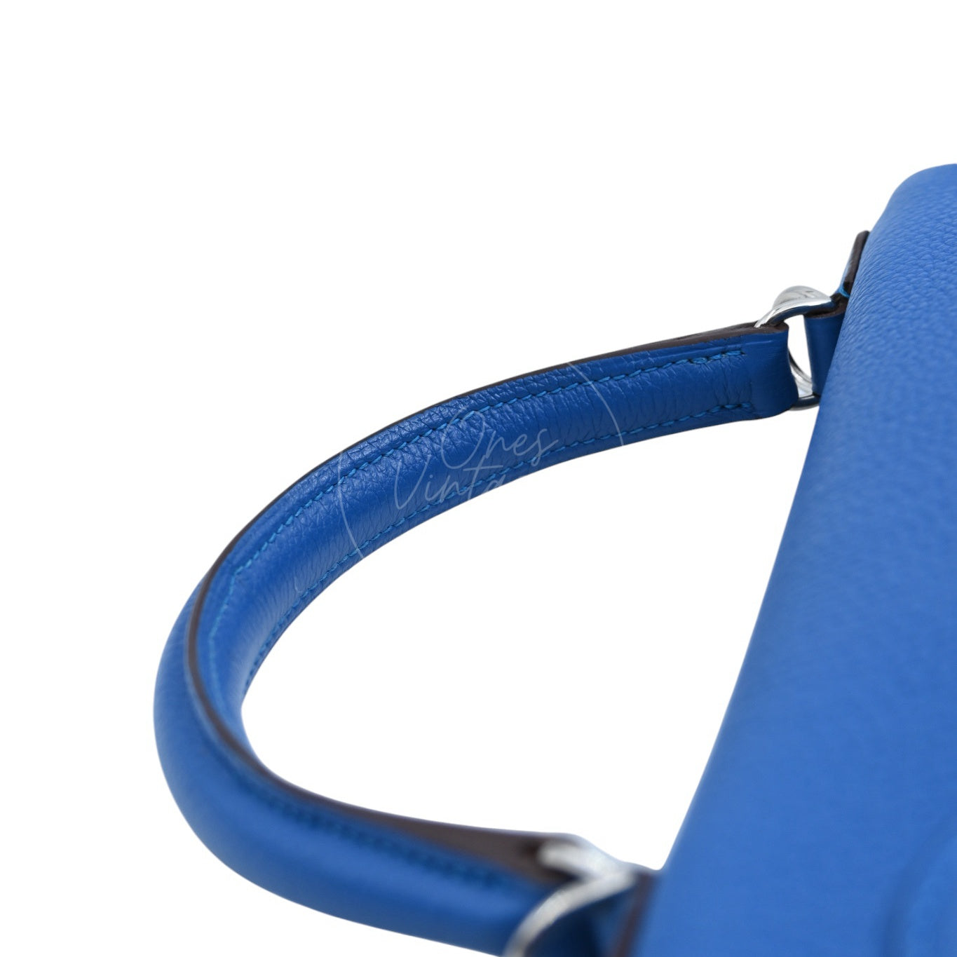 [Pre-owned] Hermes Kelly 32 Togo Bleu Zellige Stamp Square O Handbag