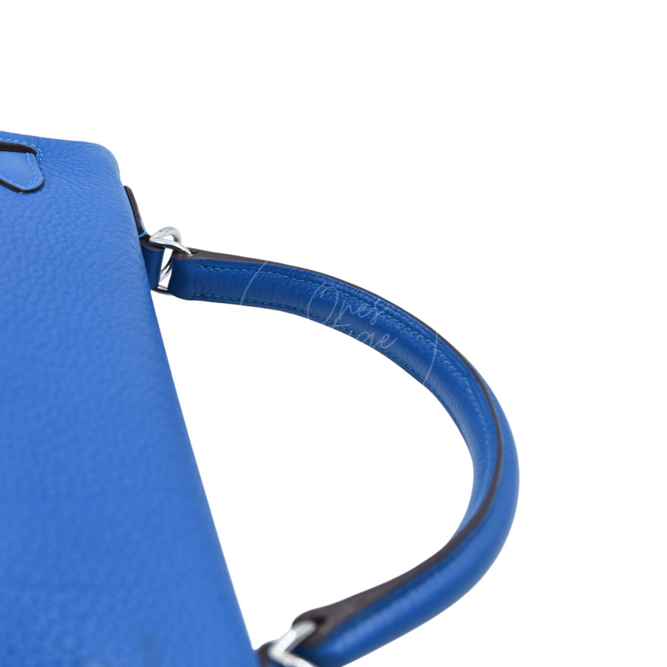[Pre-owned] Hermes Kelly 32 Togo Bleu Zellige Stamp Square O Handbag