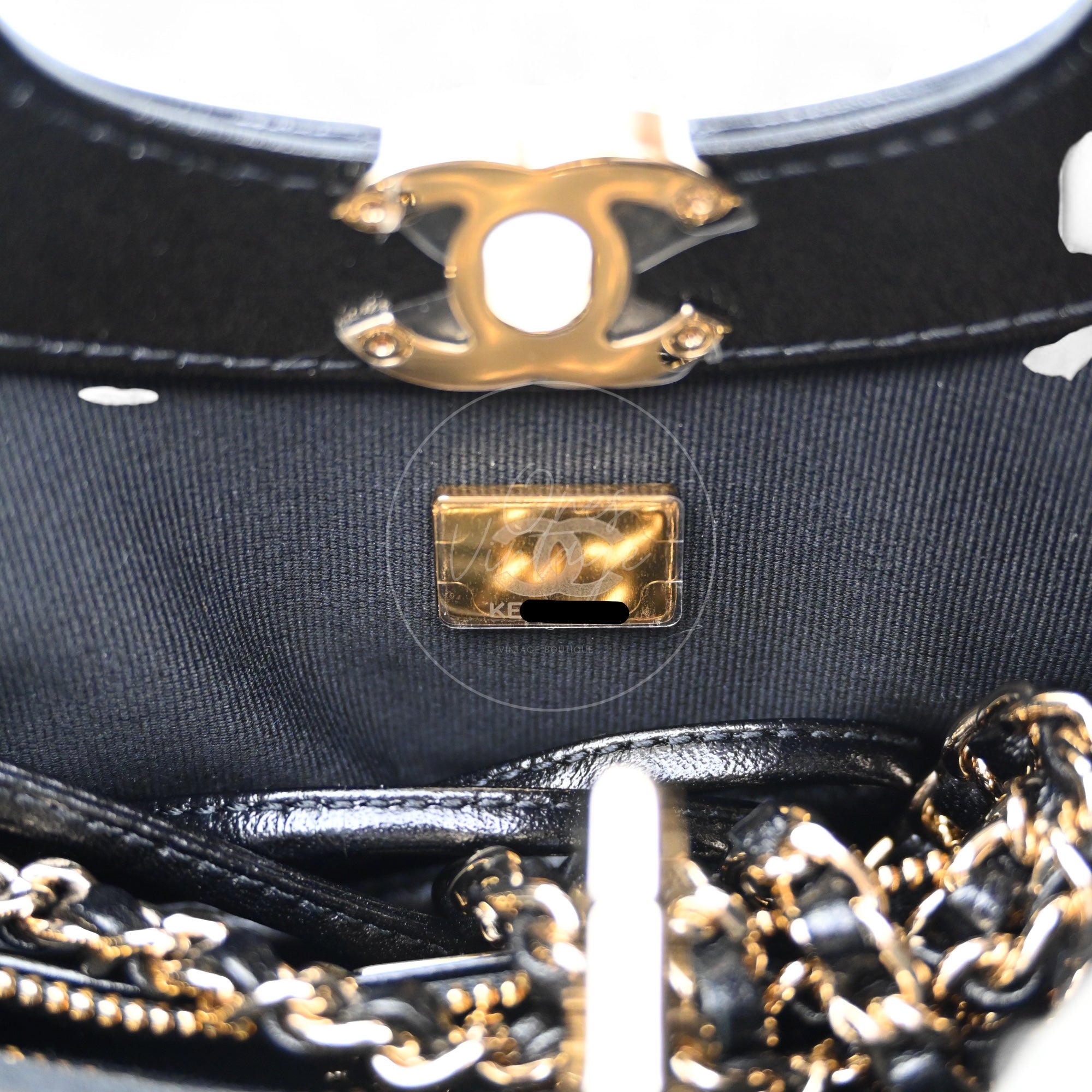 [Pre-owned] Chanel Mini 31 Black Shinny calfskin Microchip