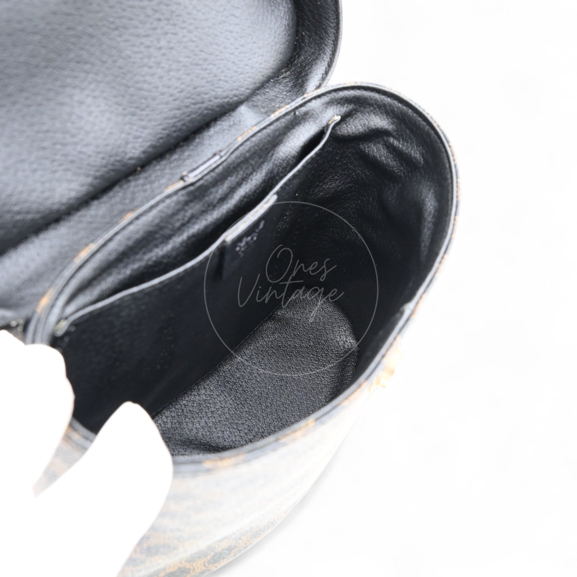 [Pre-owned] Celine Vintage Black Macadam Vanity Case