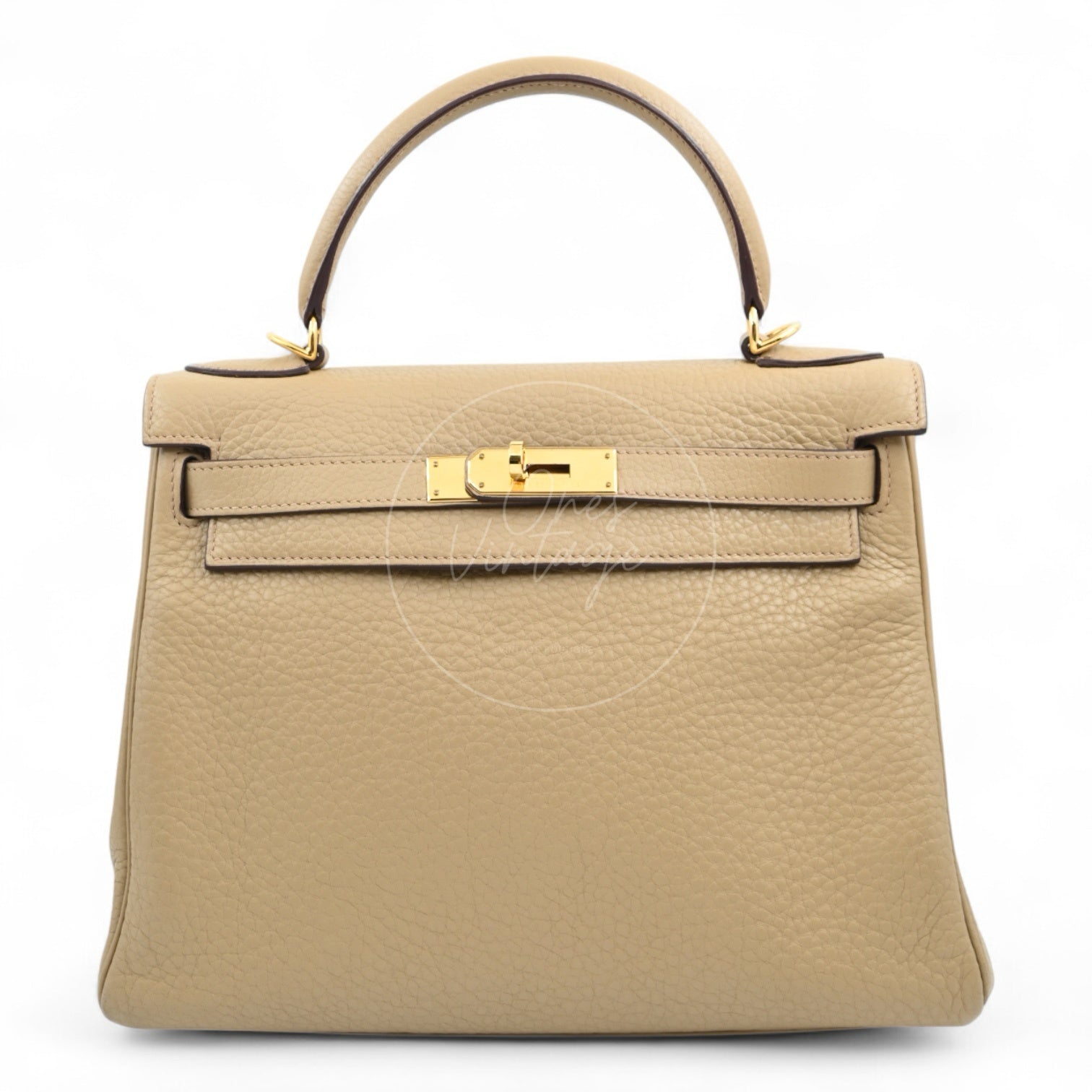 [Pre-owned] Hermes Kelly 28 Togo Light Brown Stamp Square L Handbag
