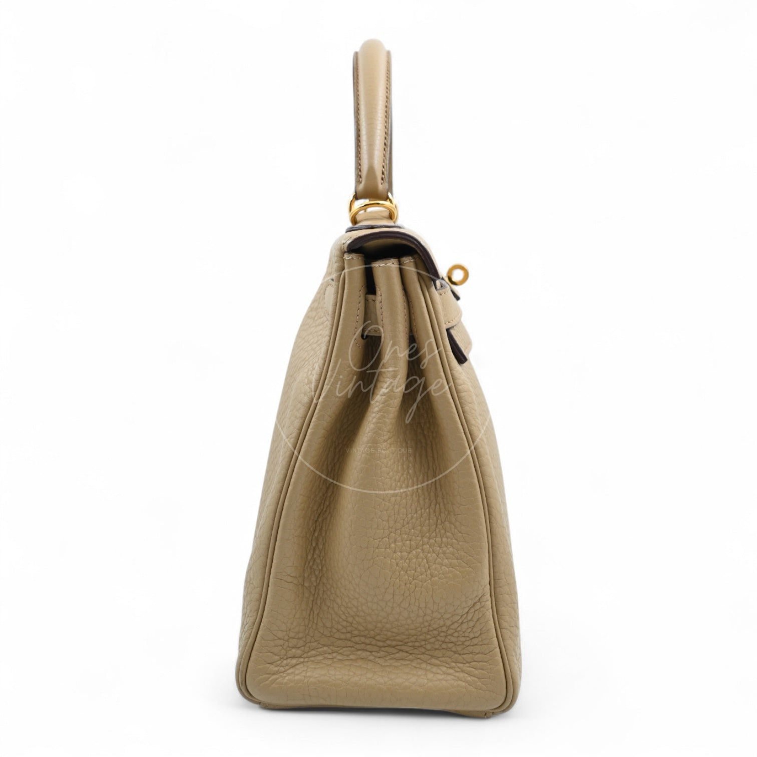 [Pre-owned] Hermes Kelly 28 Togo Light Brown Stamp Square L Handbag