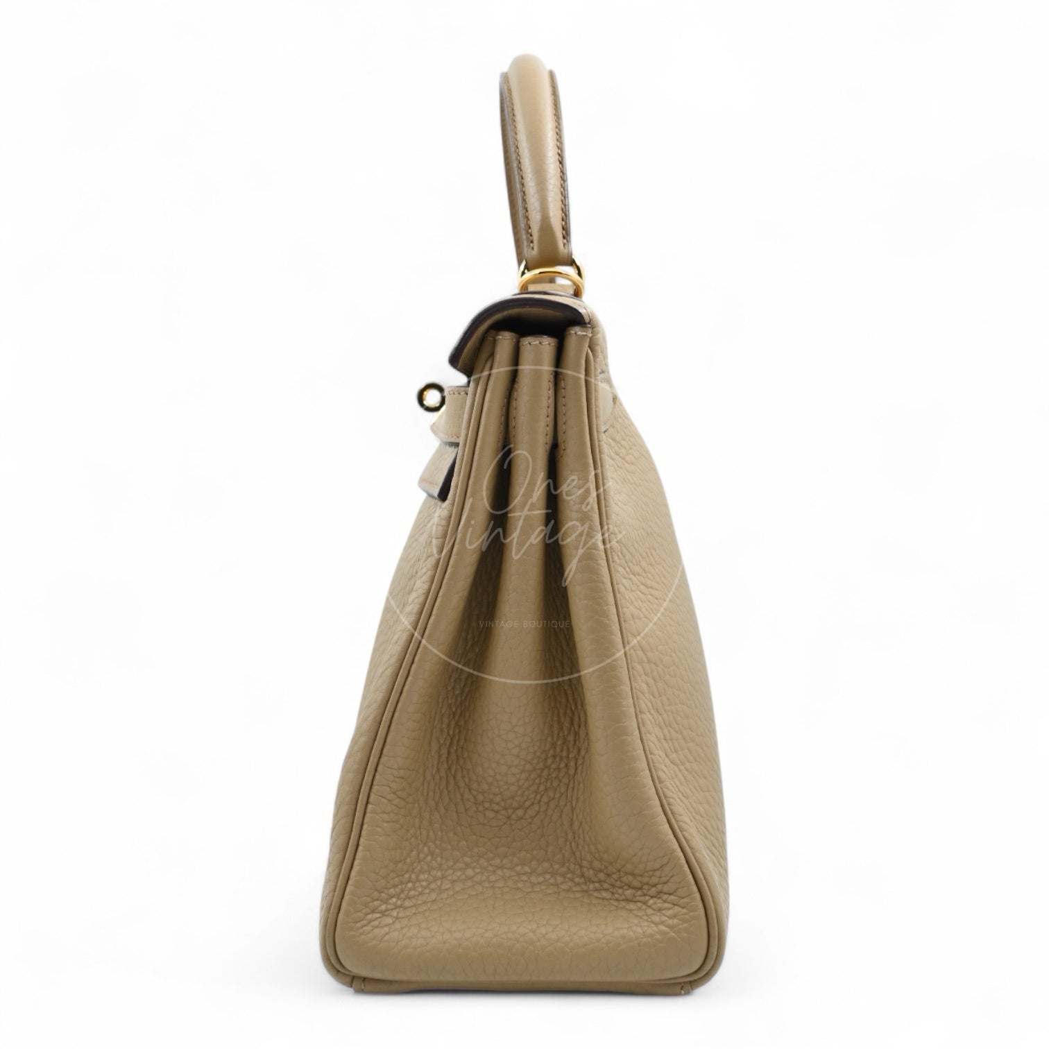 [Pre-owned] Hermes Kelly 28 Togo Light Brown Stamp Square L Handbag