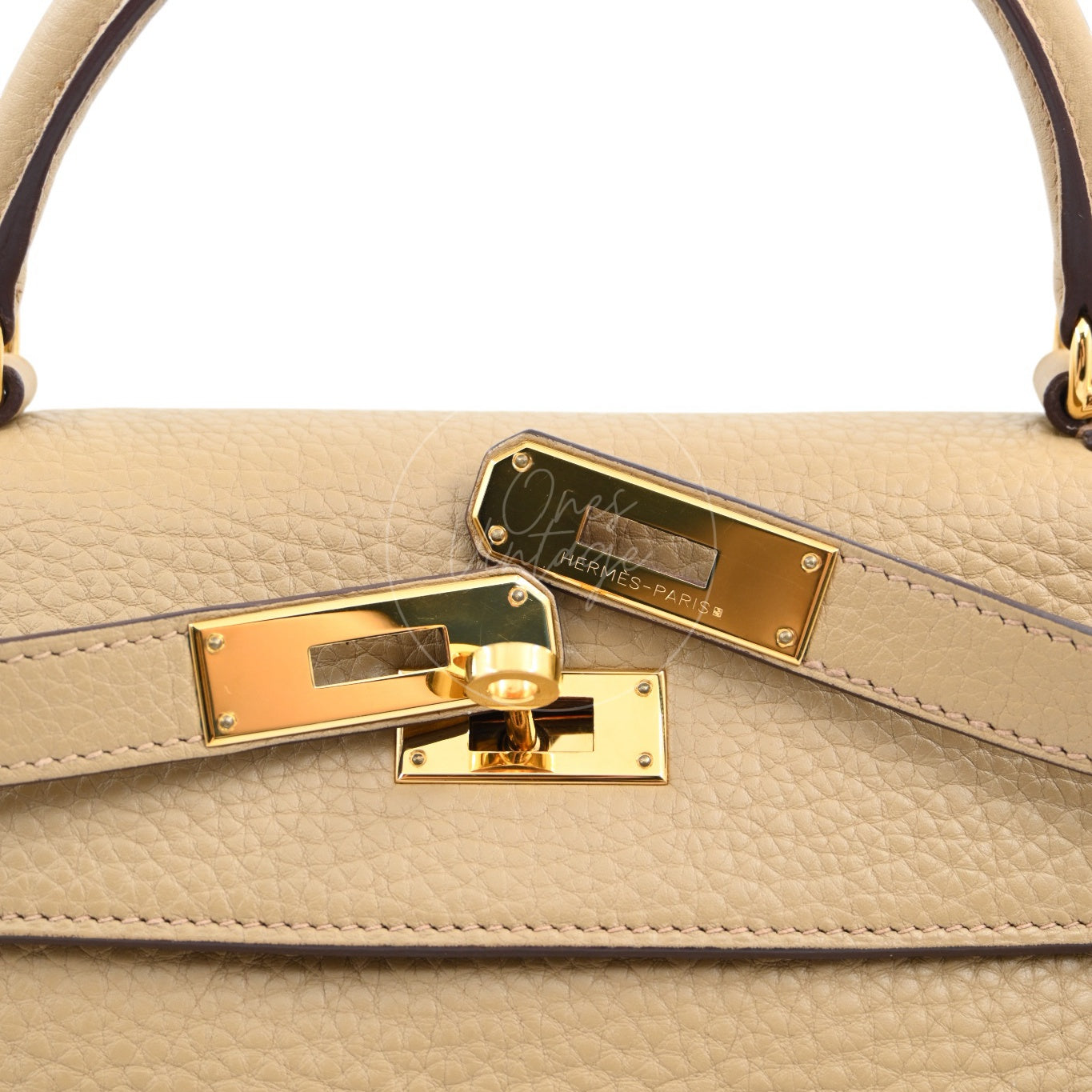 [Pre-owned] Hermes Kelly 28 Togo Light Brown Stamp Square L Handbag