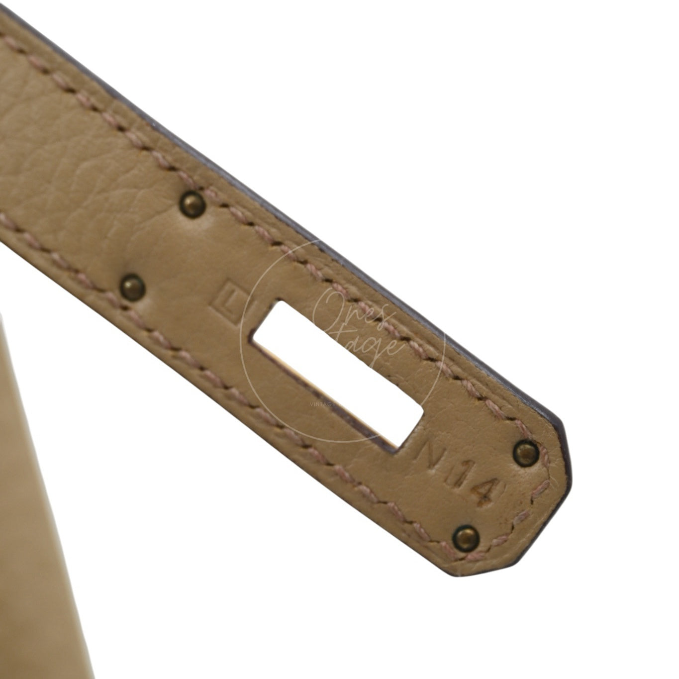 [Pre-owned] Hermes Kelly 28 Togo Light Brown Stamp Square L Handbag