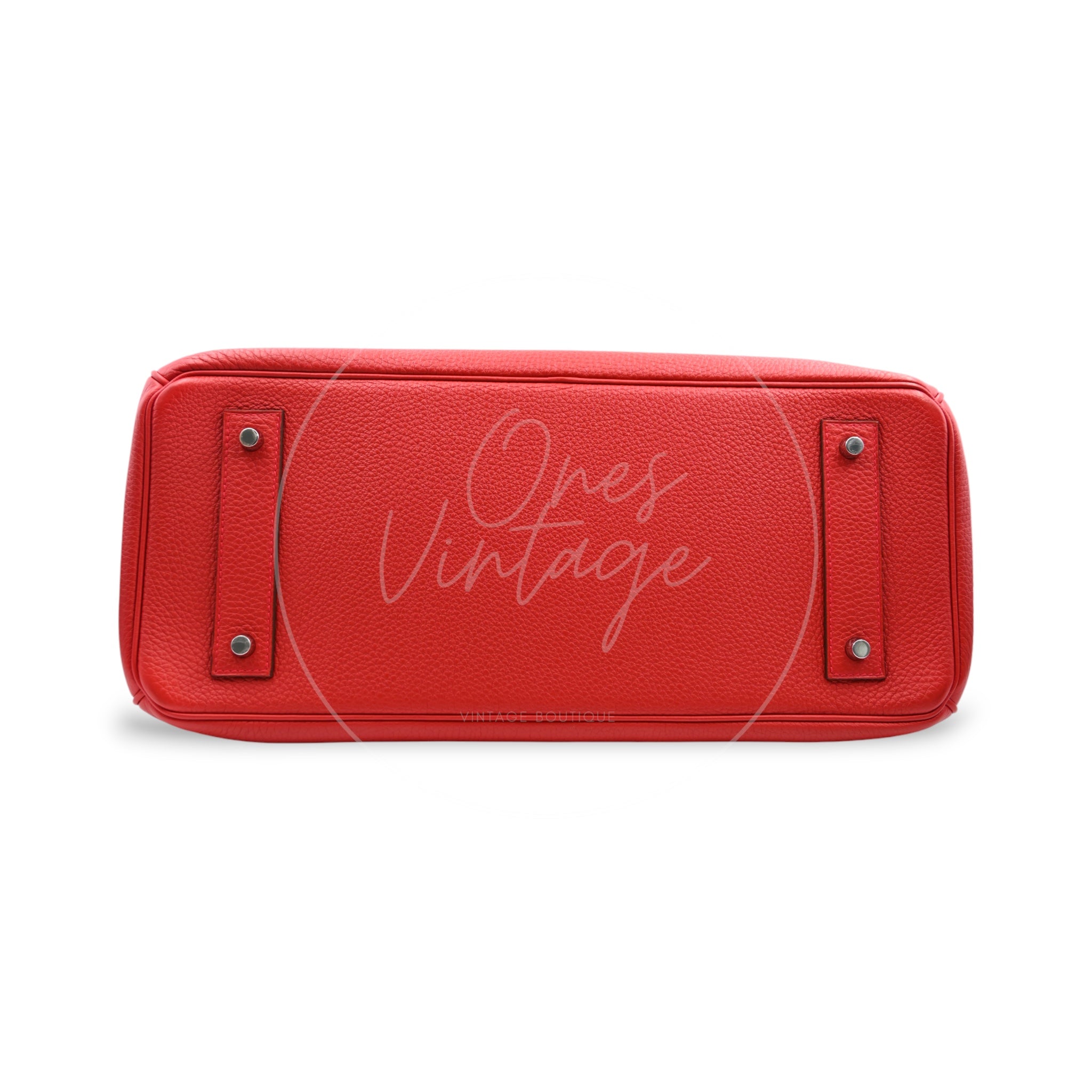 [Pre-owned] Hermes Birkin Shoulder in Red PHW Togo Stamp Square P