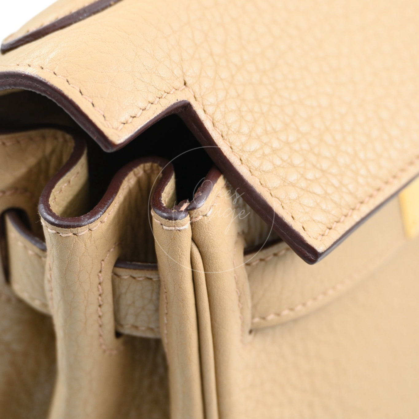 [Pre-owned] Hermes Kelly 28 Togo Light Brown Stamp Square L Handbag