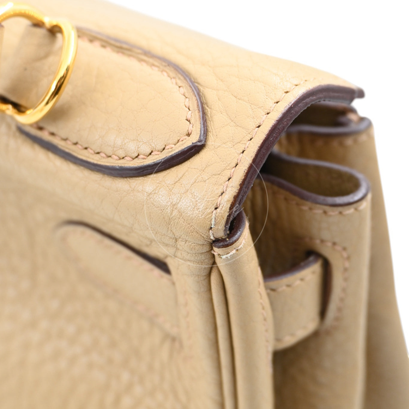 [Pre-owned] Hermes Kelly 28 Togo Light Brown Stamp Square L Handbag