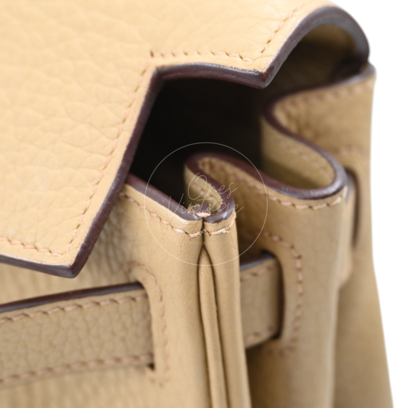 [Pre-owned] Hermes Kelly 28 Togo Light Brown Stamp Square L Handbag