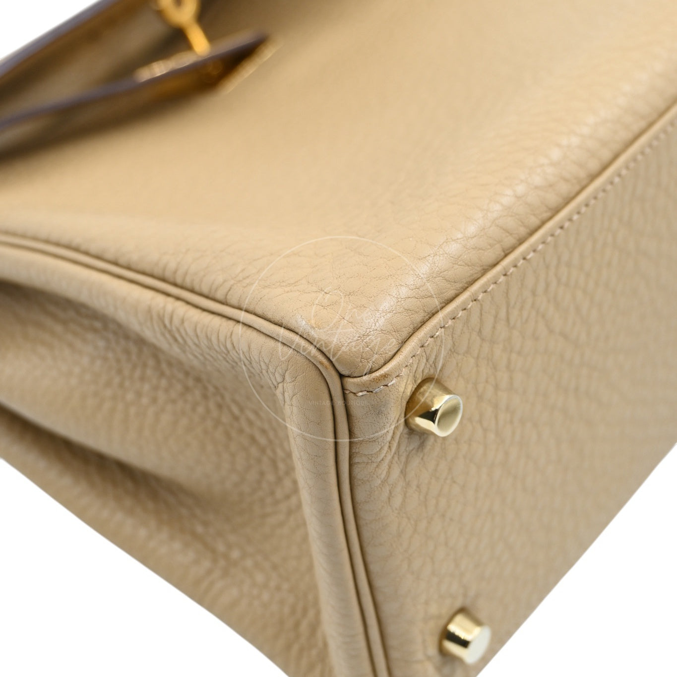 [Pre-owned] Hermes Kelly 28 Togo Light Brown Stamp Square L Handbag