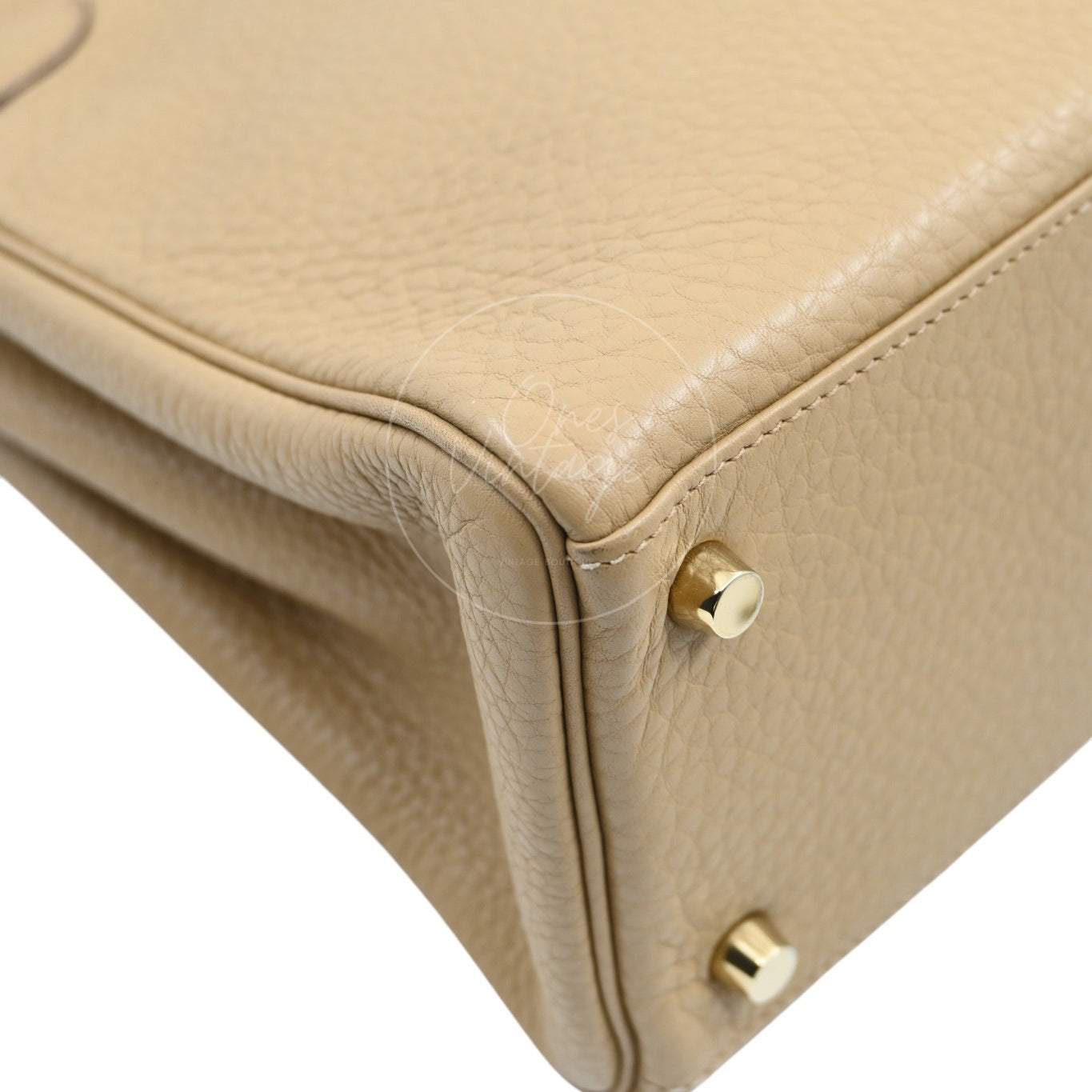 [Pre-owned] Hermes Kelly 28 Togo Light Brown Stamp Square L Handbag