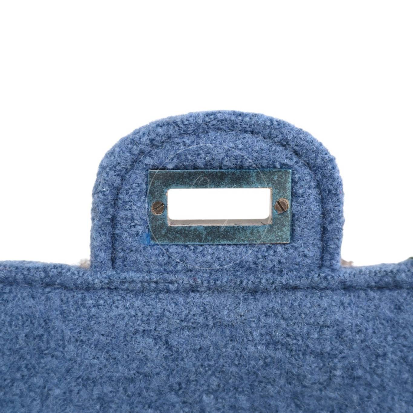 [Pre-owned] Chanel Blue Fabric Paris-Salzburg Crest Austrian Embroidered Flap Bag