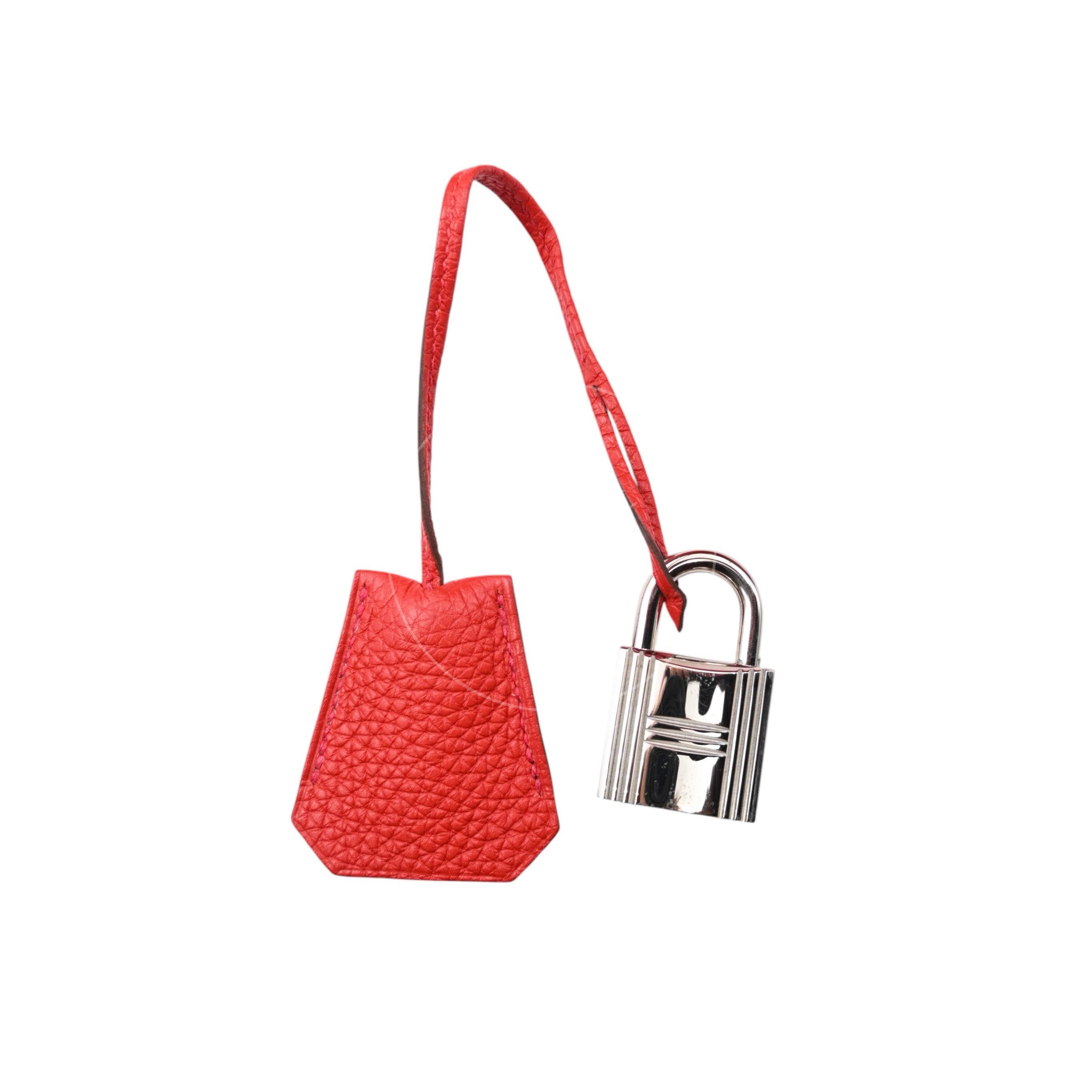 [Pre-owned] Hermes Birkin Shoulder in Red PHW Togo Stamp Square P