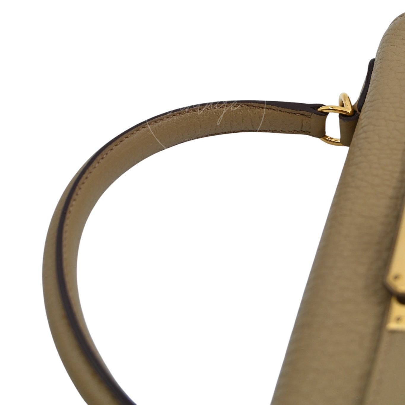 [Pre-owned] Hermes Kelly 28 Togo Light Brown Stamp Square L Handbag