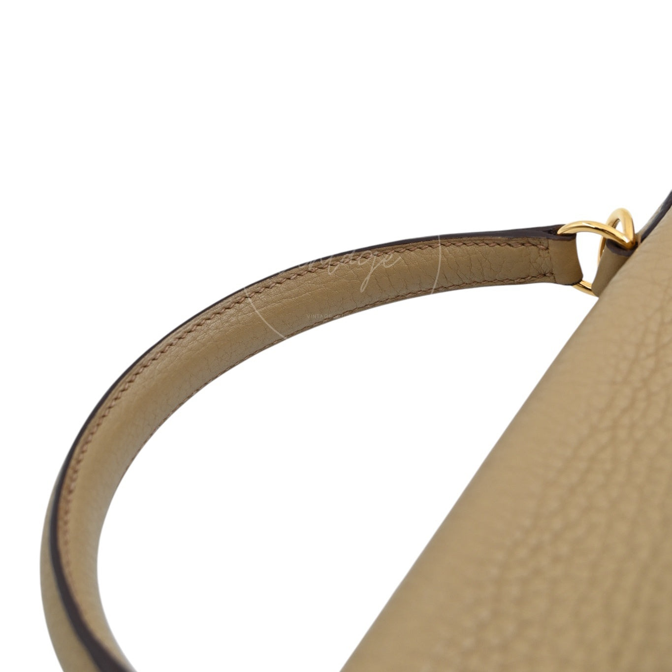 [Pre-owned] Hermes Kelly 28 Togo Light Brown Stamp Square L Handbag