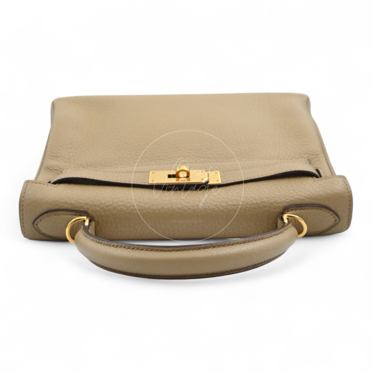 [Pre-owned] Hermes Kelly 28 Togo Light Brown Stamp Square L Handbag