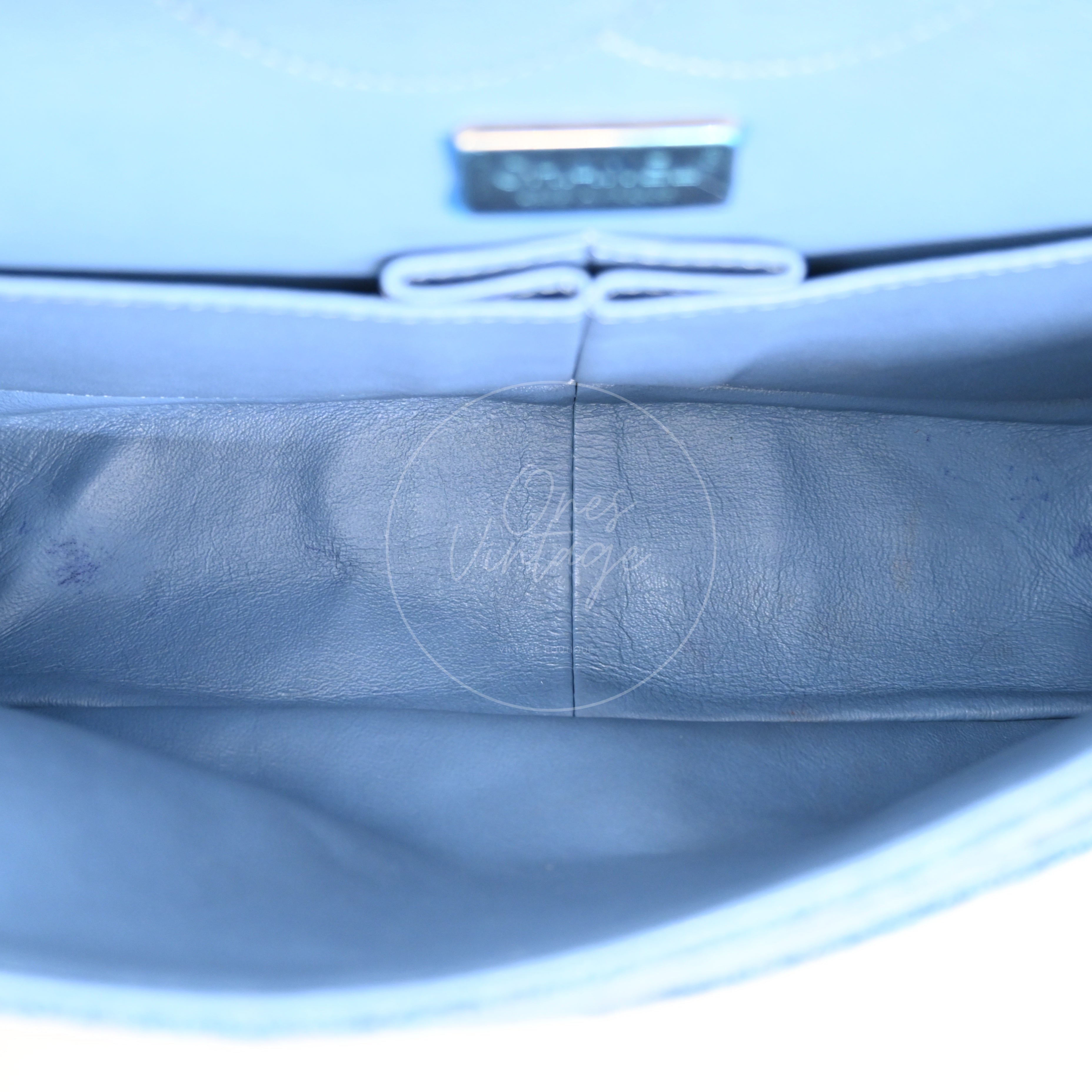 [Pre-owned] Chanel Blue Fabric Paris-Salzburg Crest Austrian Embroidered Flap Bag