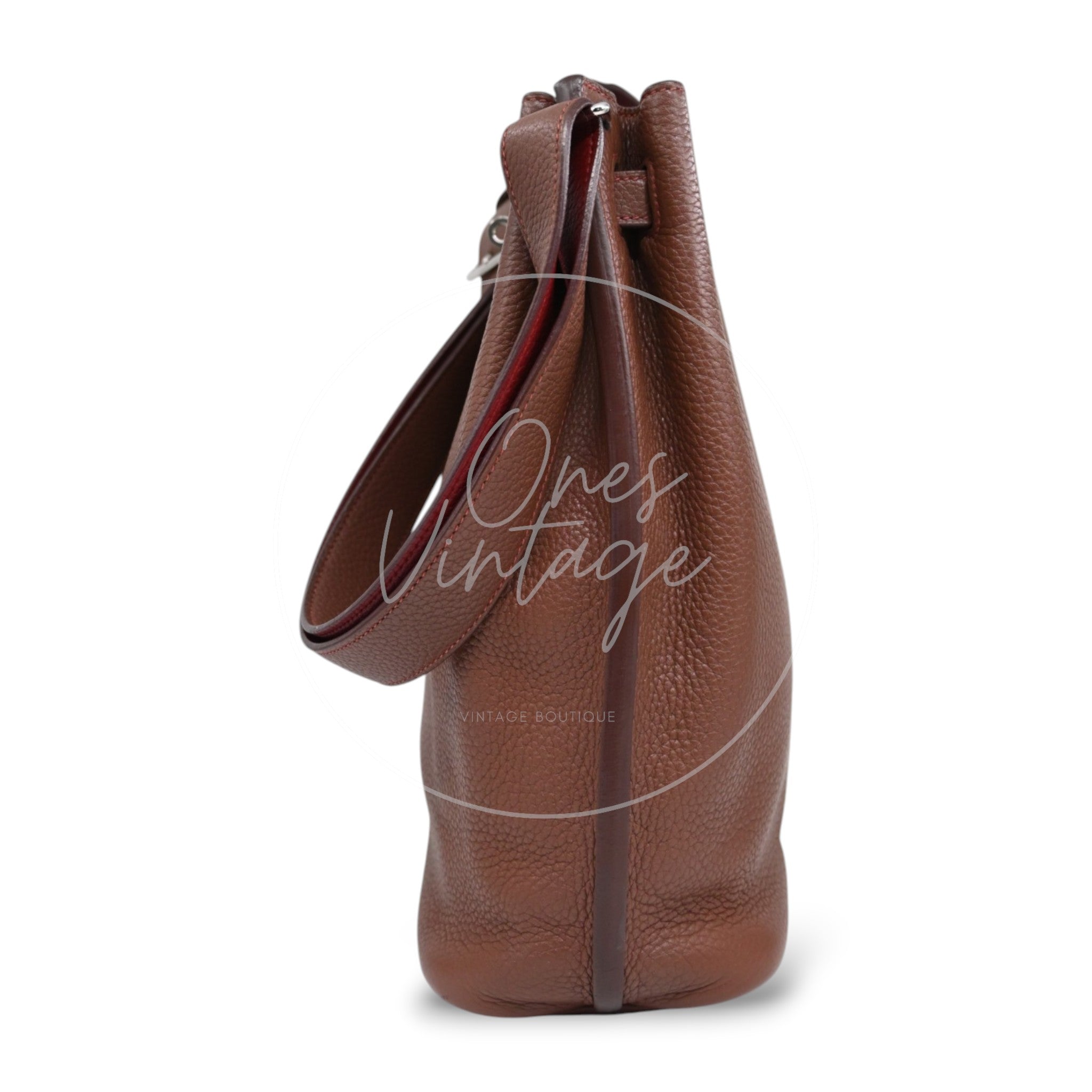 [Pre-Owned] Hermes So Kelly 22 Havana Stamp Square O