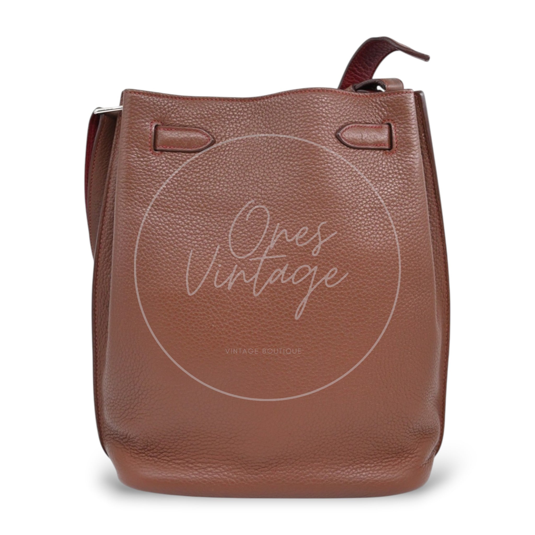 [Pre-Owned] Hermes So Kelly 22 Havana Stamp Square O