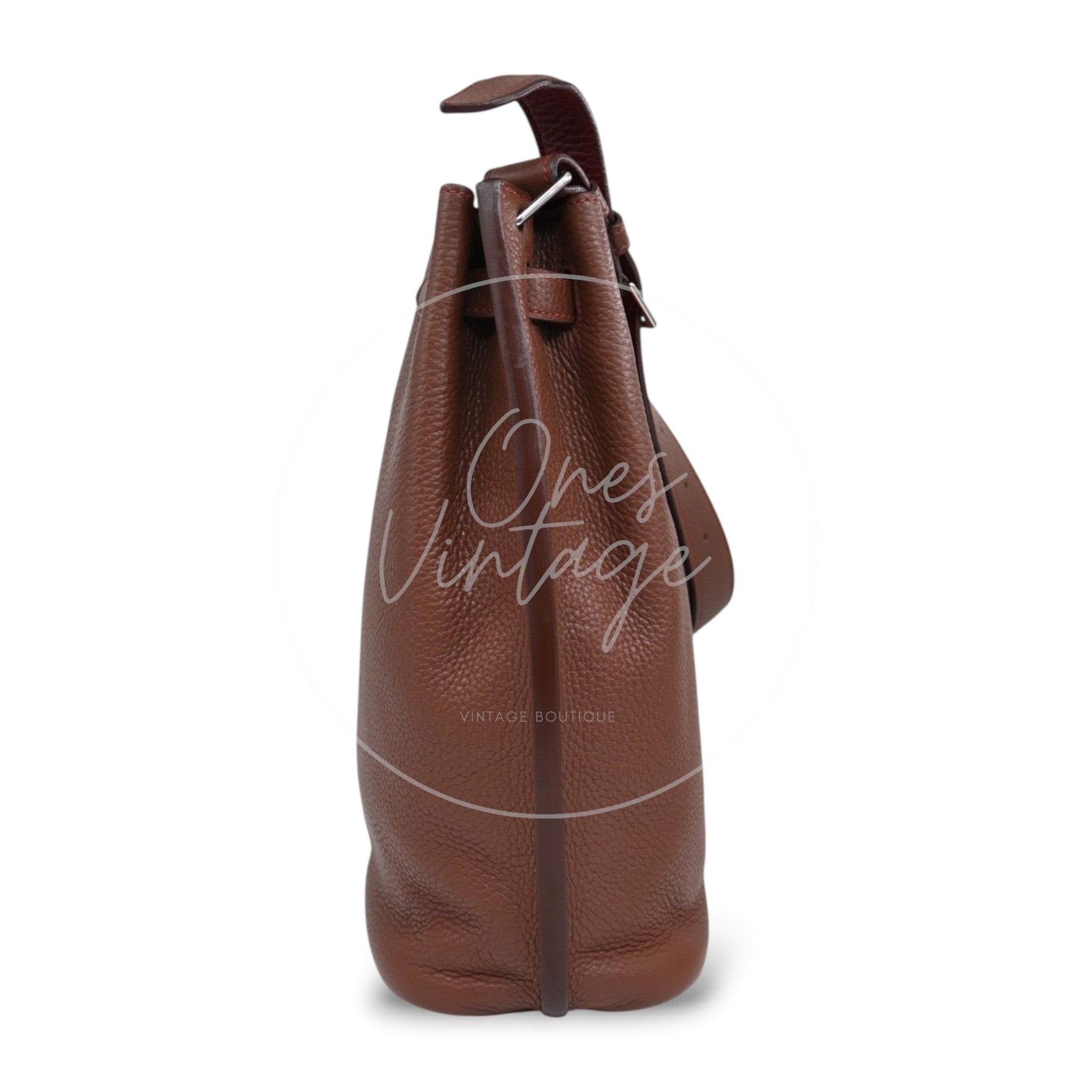 [Pre-Owned] Hermes So Kelly 22 Havana Stamp Square O