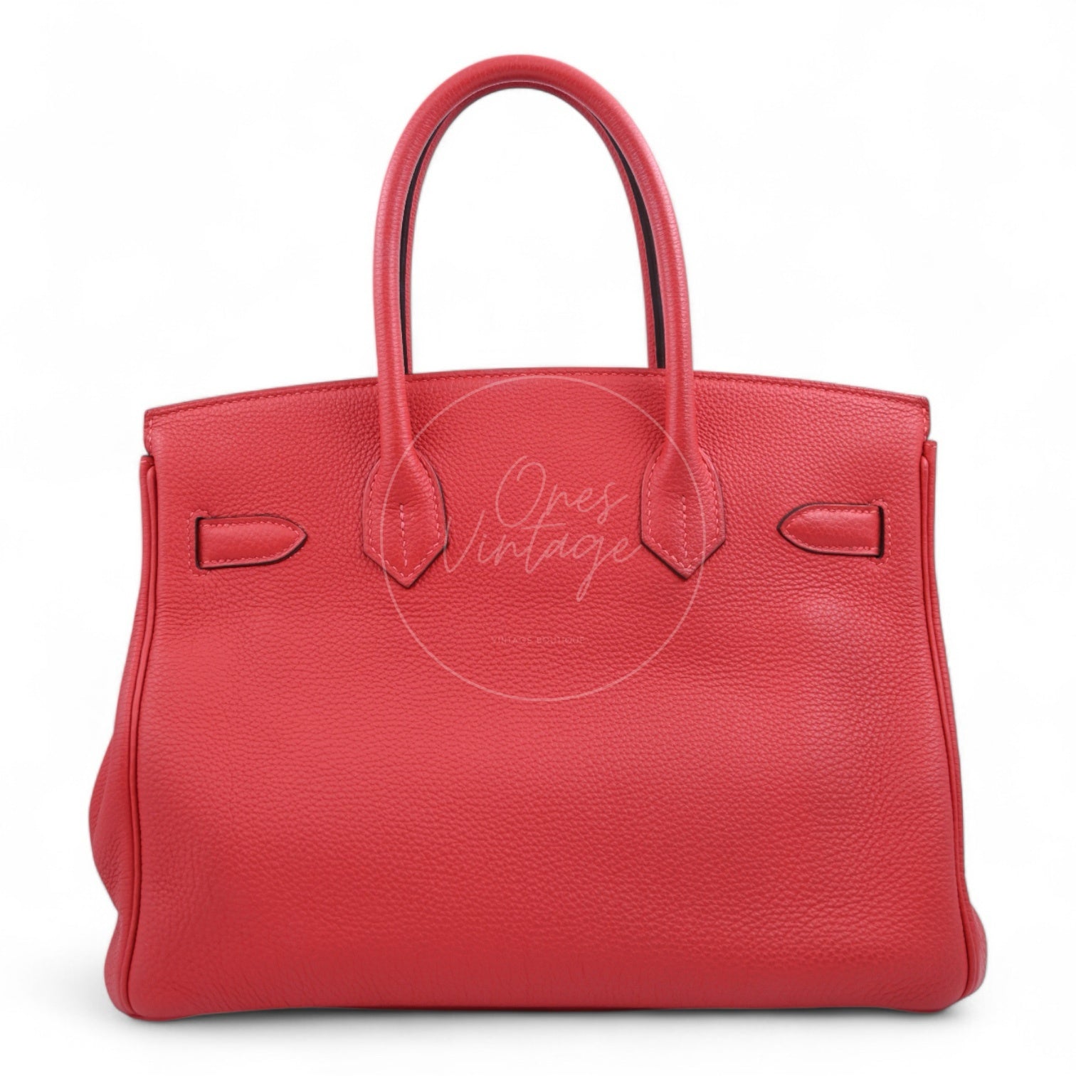 [Pre-owned] Hermes Birkin 30 BK30 Togo GHW Stamp Square R Red  Handbag